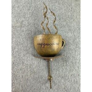 Michael Alan Metal 3D Coffee Cup With Hook Wall Art Cappuccino Cafe Decor